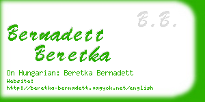 bernadett beretka business card